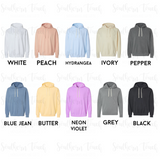 Monogrammed Lightweight Comfort Colors Hooded Sweatshirt