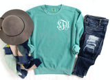 Monogrammed Comfort Colors Crewneck Sweatshirt