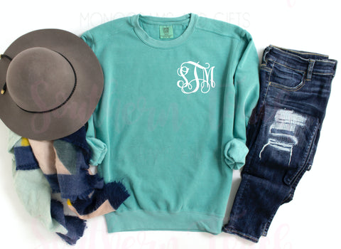 Monogrammed Comfort Colors Crewneck Sweatshirt