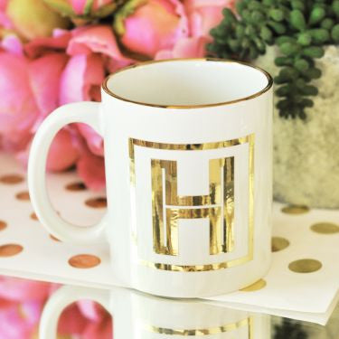 Gold Monogram Coffee Mug