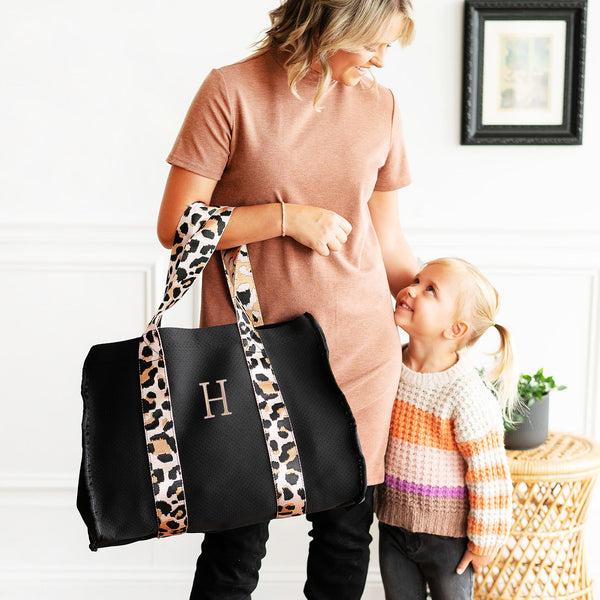 Monogrammed Leopard Tote Bag