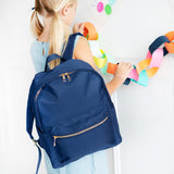 Monogrammed Navy Nylon Kids Backpack