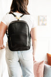 Monogrammed Black Backpack