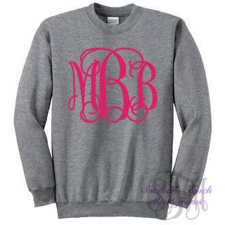 Monogrammed Crewneck Sweatshirt Southern Touch Monograms