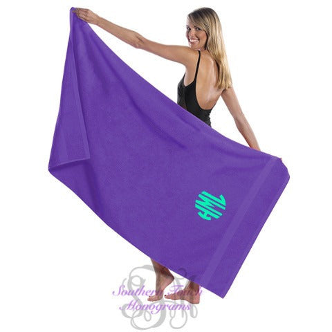 Monogrammed Terry Beach Towel