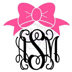 Monogrammed Bow Vinyl Decal