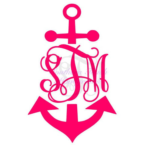 Monogrammed Anchor Vinyl Decal