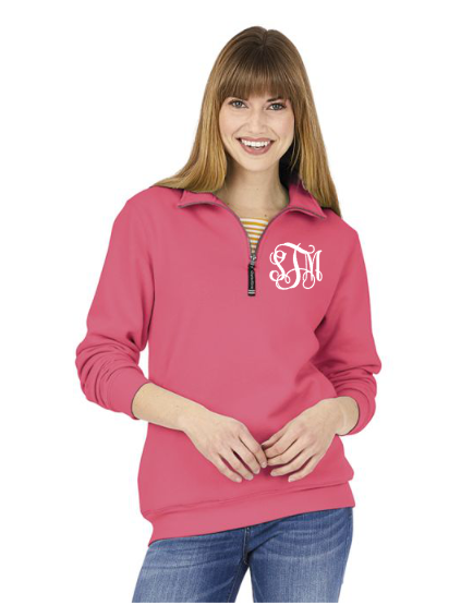 Monogrammed half 2025 zip pullover sweatshirt