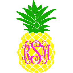 Monogrammed Pineapple Vinyl Decal