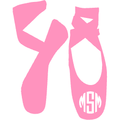 Monogrammed Ballet Shoes Vinyl Decal