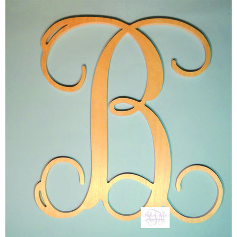 Wooden Single Initial Monogram