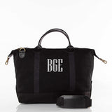 Monogrammed Black Canvas Weekender