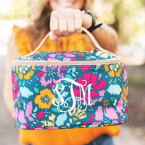 Monogrammed cosmetic bag deals