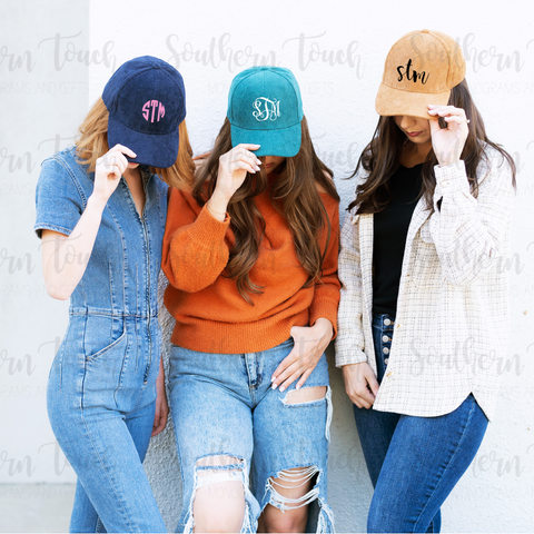 Monogrammed Corduroy Cap