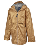 Monogrammed Leopard Print Girls' New Englander Rain Jacket