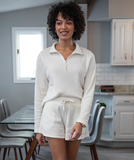 Monogrammed Waffle Knit Quarter Zip Pullover