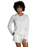 Monogrammed Waffle Knit Quarter Zip Pullover