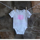 Monogrammed Short or Long Sleeve Baby Bodysuit