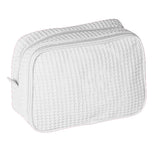 Monogrammed Waffle Weave Cosmetic Bag