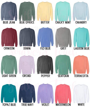 Monogrammed Comfort Colors Crewneck Sweatshirt – Southern Touch