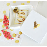 Monogramed Gold Single Initial Ring Dish