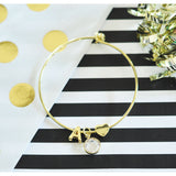 Monogramed Gold Single Initial Charm Bracelet