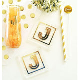 Monogramed Gold Coasters