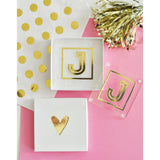 Monogramed Gold Coasters