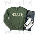 Embroidered Teach Crewneck Sweatshirt