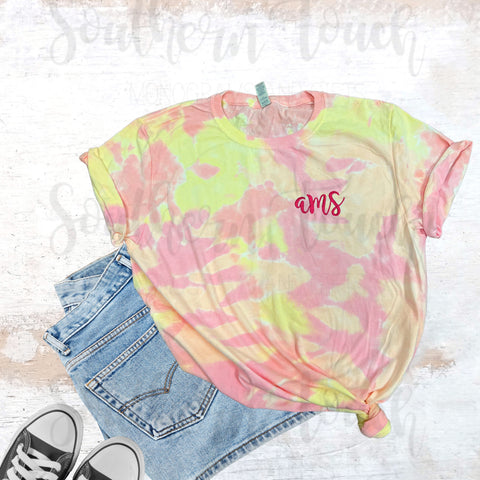 Monogrammed Tie Dyed Short Sleeve T-Shirt
