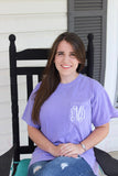 Monogrammed Comfort Colors Short Sleeve Pocket T-Shirt