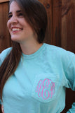 Monogrammed Long Sleeve Comfort Colors T-Shirt