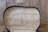 Monogrammed White Linen Train Cosmetic Bag