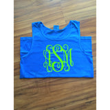Monogrammed Comfort Colors Tank Top with Large Monogram
