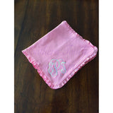 Monogrammed Ruffle Baby Burp Cloth