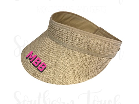 Monogrammed Natural Sun Visor