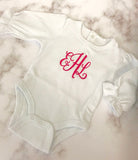 Monogrammed Short or Long Sleeve Baby Bodysuit