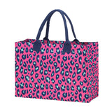 Monogrammed Hot Pink Leopard Tote Bag