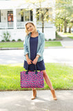 Monogrammed Hot Pink Leopard Tote Bag