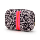 Orange and Hot Pink Leopard Neoprene Cosmetic Bag