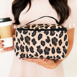 Monogrammed Leopard Cosmetic Bag