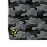 Monogrammed Back Camo Plush Blanket