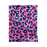 Monogrammed Hot Pink Leopard Plush Blanket