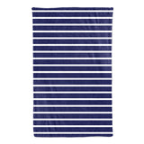 Monogrammed Navy and White Stripe Plush Blanket