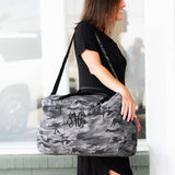 Monogrammed Black Camo Travel Bag