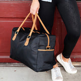 Monogrammed Black Nylon Travel Bag