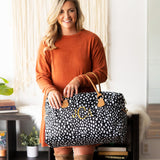 Monogrammed Spotted Travel Bag