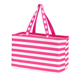 Monogrammed Hot Pink Stripe Ultimate Tote Bag