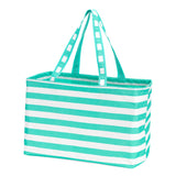 Monogrammed Mint Stripe Ultimate Tote Bag