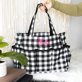 Monogrammed Black Buffalo Carry All Bag